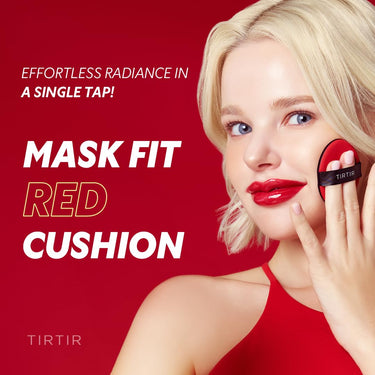 TIRTIR Mask Fit Red Cushion Foundation, Full coverage, Skin fit, Satin Glow Finish, Korean Cushion Foundation #40N CINAMON, 18g